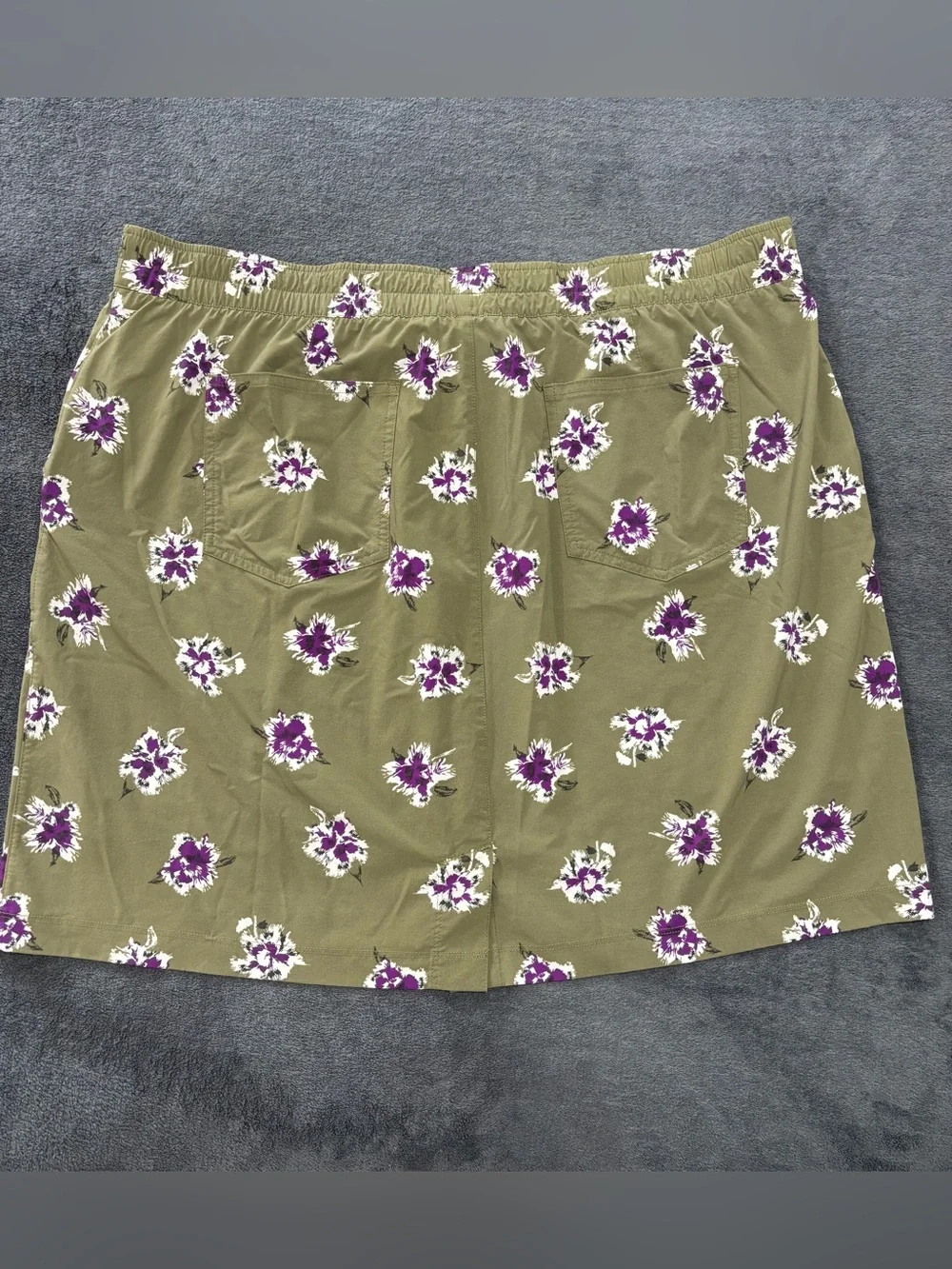 Duluth Trading Floral Skort Green Purple Size XXL Stretch Lightweight Gardening - Picture 5 of 6